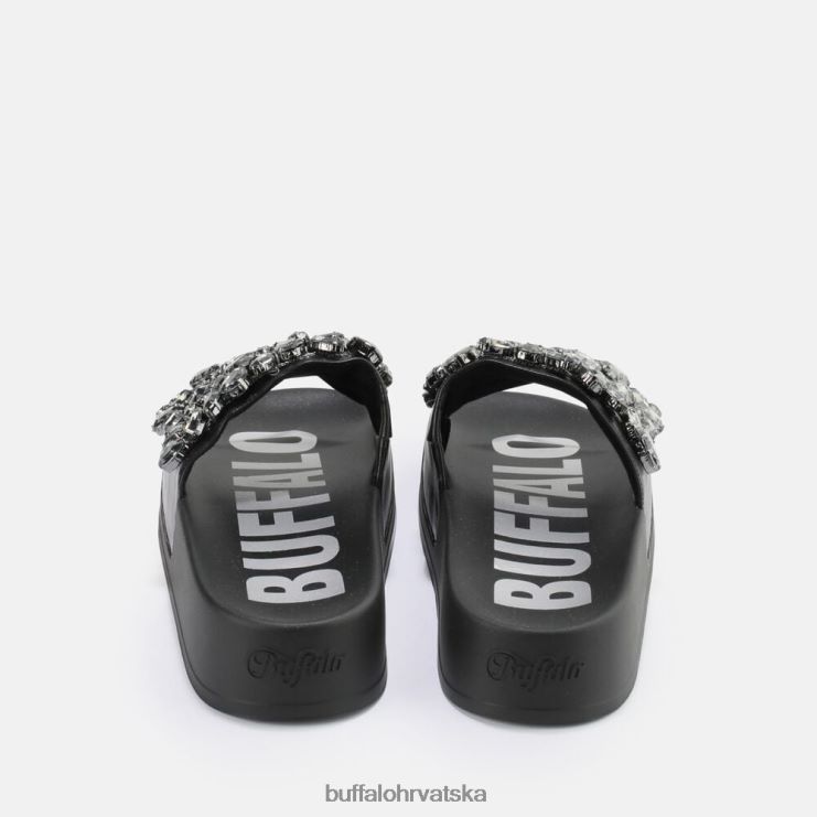 crno Buffalo sky diamond platform slide vegan |slajdova TDD6T109